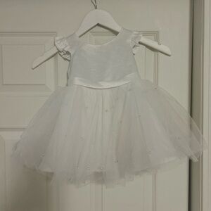 Elegant White Baby Dress with Tulle Skirt